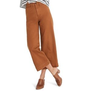 Madewell Emmett Wide Leg Crop Pant in Warm Coffee